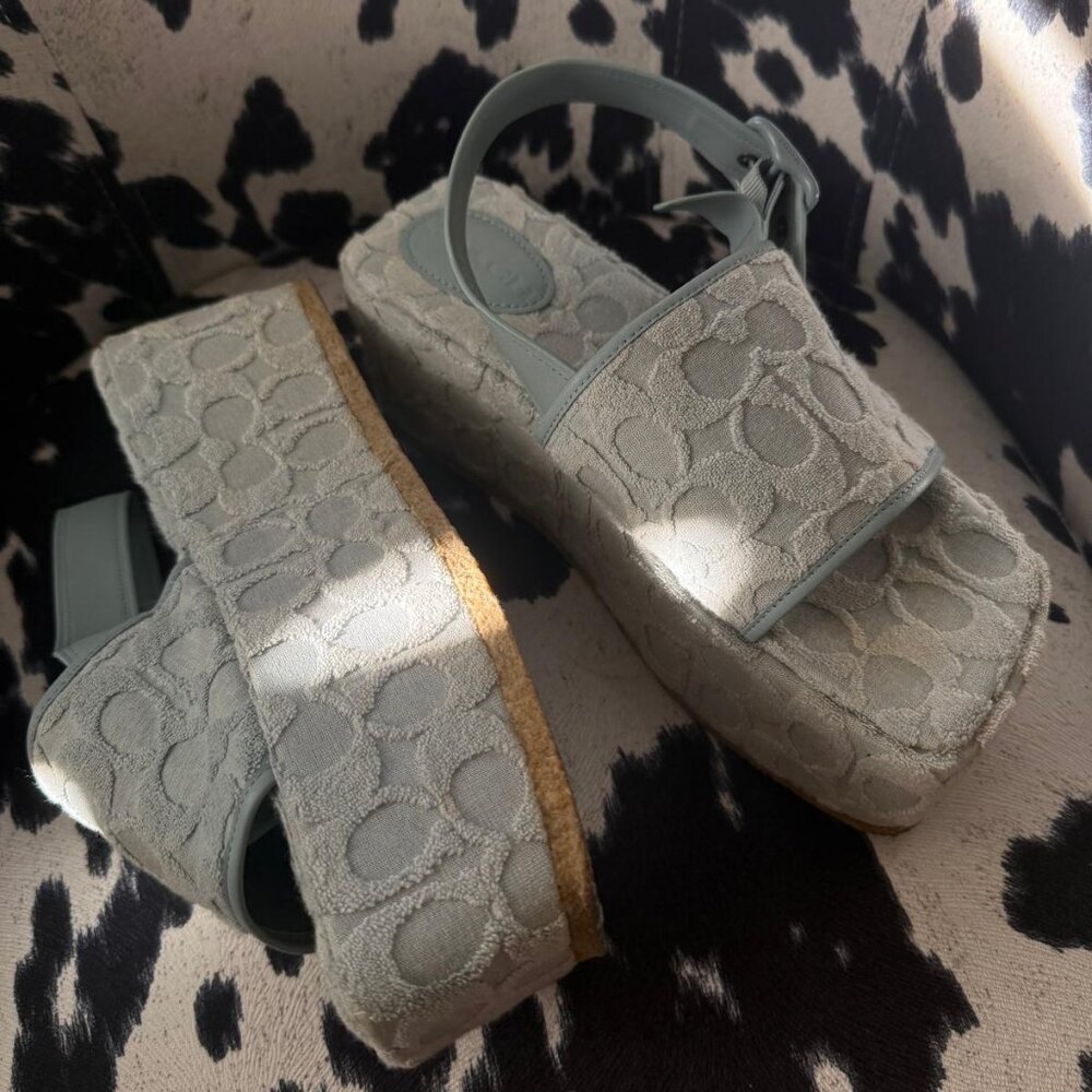 Coach Noelle Platform Sandal In Signature Terry Cloth